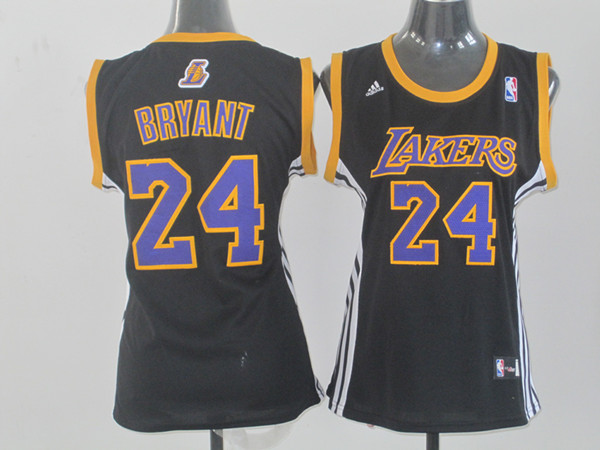  NBA Women Los Angeles Lakers 24 Kobe Bryant Swingman Black Purple Jersey